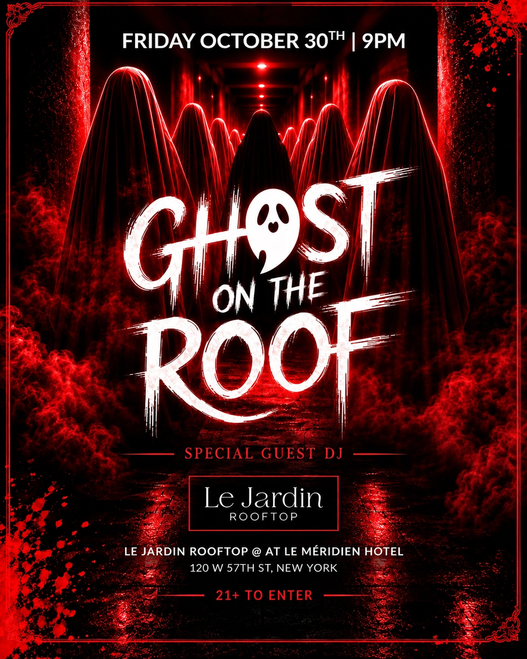 Le Jardin Rooftop Halloween Friday NYC 2026 Ghost On The Roof