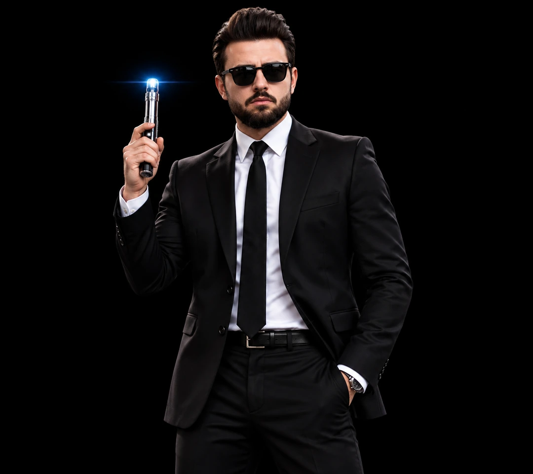 Men in black costume halloween NYC
