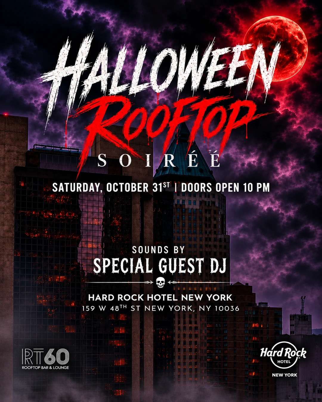 RT60 Rooftop Halloween NYC 2026 RT60 Rooftop Halloween NYC 2026 at Hard Rock Hotel New York